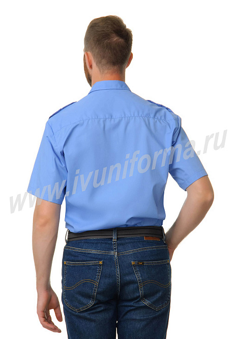 Рубашка охранника в заправку кор. рукав (голубая)